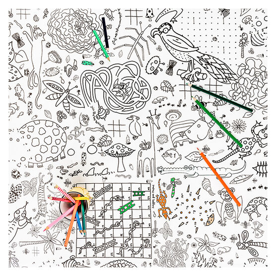 Puzzle time giant paper tablecloth colouring sheet
